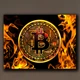 Картина для офісу - Палаючий Bitcoin - 90х120 см - зображення 1