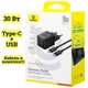 Зарядний Пристрій Baseus Palm Fast Charger 30W (Type-C+USB) + кабель Type-C-Type-C 60W (1m) black - зображення 6