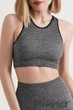 Топ безшовний в рубчик GIULIA Halter Rib MELANGE L/XL Сірий - зображення 1