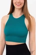 Топ безшовний в рубчик GIULIA Halter Top Rib Harbor Blue S/M Смарагдовий - зображення 1