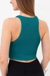 Топ безшовний в рубчик GIULIA Halter Top Rib Harbor Blue S/M Смарагдовий - зображення 3