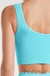 Топ на широких бретелях в рубчик GIULIA Top Rib SKY BLUE S/M Блакитний - зображення 4