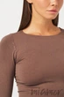 Tоп-лонгслив бесшовный с длинным рукавом Giulia Crop Top DEEP TAUPE S/M Тауп - изображение 3