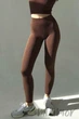 Легінси в рубчик з пуш-апом INSECRET Leggings RIBBED Push-Up CHICORY COFFEE L/XL Темно-коричневі - зображення 1