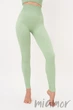 Леггинсы бесшовные в рубчик с пуш-ап эффектом GIULIA Leggings RIB Push Up GREEN ASH S/M Фісташкові - изображение 1