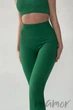 Леггинсы в рубчик с пуш-апом INSECRET Leggings RIBBED Push-Up AMAZON S/M Зеленые - изображение 5