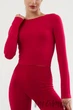 Tоп-лонгслив бесшовный с длинным рукавом Giulia Crop Top RASPBERRY SORBET S/M Малиновый - изображение 1