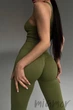 Леггинсы бесшовные в рубчик с пуш-ап эффектом GIULIA Leggings RIB Push Up OLIVE BRANCH S/M Оливковые - изображение 7