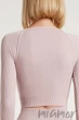 Tоп-лонгслив в рубчик с длинным рукавом Giulia CROP TOP RIB BURNISHED LILAC One Size Розовая пудра - изображение 3