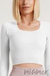 Топ-лонгслів в рубчик з довгим рукавом Giulia CROP TOP RIB BIANCO One Size Білий - зображення 2