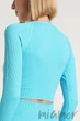 Топ-лонгслів в рубчик з довгим рукавом Giulia CROP TOP RIB SKY BLUE One Size Блакитний - зображення 3