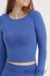 Tоп-лонгслив бесшовный с длинным рукавом Giulia Crop Top SKYDIVER S/M Синий - изображение 3