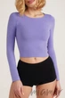 Tоп-лонгслив бесшовный с длинным рукавом Giulia Crop Top VERI PERI S/M Фиолетовый - изображение 1