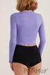 Tоп-лонгслив бесшовный с длинным рукавом Giulia Crop Top VERI PERI S/M Фиолетовый - изображение 2