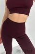 Леггинсы в рубчик с пуш-апом INSECRET Leggings RIBBED Push-Up MARSALA S/M Бордовые - изображение 5