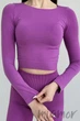 Tоп-лонгслив бесшовный с длинным рукавом Giulia Crop Top AMETHYST ORCHID S/M Фиолетовый - изображение 1