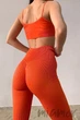 Леггинсы бесшовные в рубчик с пуш-ап эффектом GIULIA Leggings RIB Push Up CORAL ROSE S/M Оранжевые - изображение 4