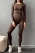 Легинсы бесшовные со штрипками InSecret Leggings Straps 02 DEEP TAUPE M/L Тауп - изображение 3