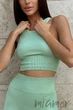 Топ бесшовный в рубчик InSecret Halter Top RIBBED VERDINO S/M Мятный - изображение 1