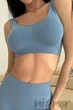 Топ безшовний на широких бретелях InSecret Top Basic FADED DENIM S/M Сіро-блакитний - зображення 2