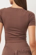 Tоп бесшовный с короткими рукавами Giulia Top Crop T-Shirt DEEP TAUPE S/M Тауп - изображение 3