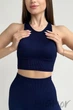 Топ бесшовный в рубчик GIULIA Halter Top Rib RHODONITE L/XL Темно-синій - изображение 1
