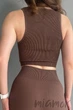 Топ безшовний в рубчик InSecret Halter Top RIBBED DEEP TAUPE S/M Тауп - зображення 4