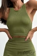 Топ бесшовный в рубчик GIULIA Halter Top Rib OLIVE BRANCH L/XL Оливковый - изображение 1
