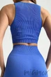 Топ безшовний в рубчик InSecret Halter Top RIBBED AMPARO BLUE L/XL Синій - зображення 6