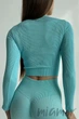 Кроп-топ в рубчик с длинными рукавами INSECRET CROP TOP RIBBED WATERSPOUT L/XL Мятный - изображение 6