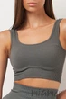 Топ на широких бретелях в рубчик GIULIA Top Rib POPPY SEED S/M Темно-серый - изображение 2