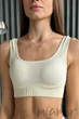 Топ на широких бретелях в рубчик GIULIA Top Rib VANILLA L/XL Молочный - изображение 1