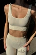 Топ на широких бретелях в рубчик GIULIA Top Rib VANILLA L/XL Молочный - изображение 2