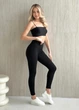 Лосины женские в рубчик с пуш ап эффектом спортивные однотонные push-up Черный L (70222) - изображение 7