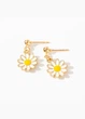 Сережки женские с маленькими ромашками Fashion Jewelry Золотистие 19935 - изображение 1