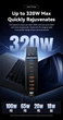 Сетевое зарядное устройство Essager 320W GaN USB Type-C PD QC 4×USB-C 4×USB-A быстрая зарядка для ноутбука телефона Black - изображение 6