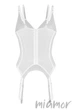 Корсет прозорий з пажами для панчіх Obsessive Arrowel Corset XXL/XXXL Білий - зображення 6