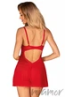 Комбінація прозора з трусиками Obsessive Chilisa babydoll M/L Червона - зображення 2