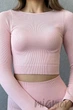 Кроп-топ в рубчик с длинными рукавами INSECRET CROP TOP RIBBED STRAWBERRY CREAM L/XL Розовый - изображение 2