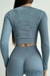 Кроп-топ в рубчик с длинными рукавами INSECRET CROP TOP RIBBED FADED DENIM L/XL Серо-голубой - изображение 3