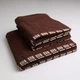 Набор махровых полотенец с орнаментом 3шт GM Textile 50х90см, 50х90см, 70х140см 400г/м2 (Коричневый) - изображение 1