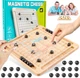 Настільна сімейна гра Магнітний бій шахи шашки Magnetic Chess Battle логічна головоломка розвиваюча для дітей, дорослих, компанії преміум якості 20 магнітів з дерев'яним полем дерев'яні ігри - зображення 5