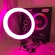 Кольцевая LED лампа RGB MJ45 Ring 45 см комплектация адаптер со встроенным кабелем, держатели для телефона, пульт - изображение 8