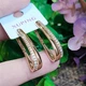 Серьги Xuping длина 2.7см ширина 3-5мм медицинское золото позолота 18К с1525 - изображение 2