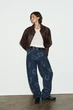 Джинси barrel trf з високою посадкою та підковами Zara 0541/231 L/40 Сині (0054123140140) - зображення 2