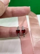 Посеребренные серьги в стиле Pandora красные - изображение 2