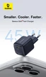 Сетевое зарядное устройство 45W Baseus EnerFill FN22 GaN Type-C Fast Charger быстрая зарядка QC3.0/PD3.0 EO0123300 Black - изображение 2