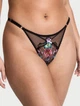 Комплект Victoria’s Secret Floral Embroidery Push-Up Bra(бюстгальтер +трусики) прикрашений яскравою квітковою вишивкою на напівпрозорій сітці,Чорний з різнобарвним 80D-M - изображение 7
