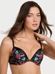 Комплект Victoria’s Secret Floral Embroidery Push-Up Bra(бюстгальтер +трусики) прикрашений яскравою квітковою вишивкою на напівпрозорій сітці,Чорний з різнобарвним 80D-M - изображение 2
