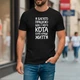 Футболка чоловіча чорна з принтом "Я багато працюю, щоб у мого кота було краще життя" fm0607 M - зображення 1